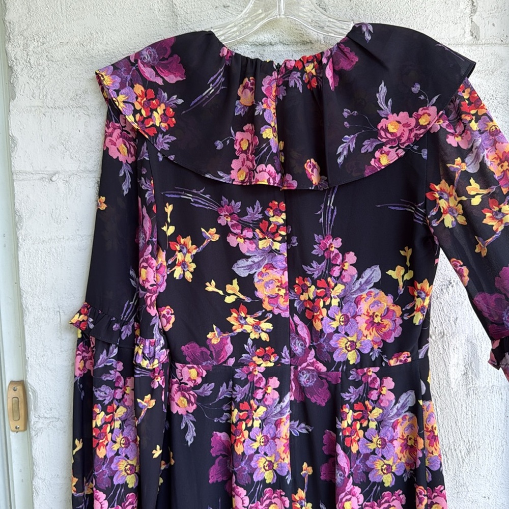 Amanda Uprichard Talulah Midi Dress in Evening Blossom Floral Print Size Small - Picture 8 of 15